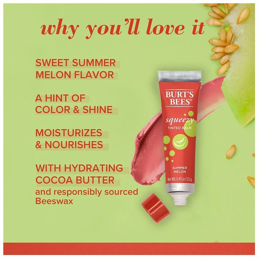 商品Burt's Bees|Squeezy Tinted Lip Balm Summer Melon, Summer Melon,价格¥27,第3张图片详细描述