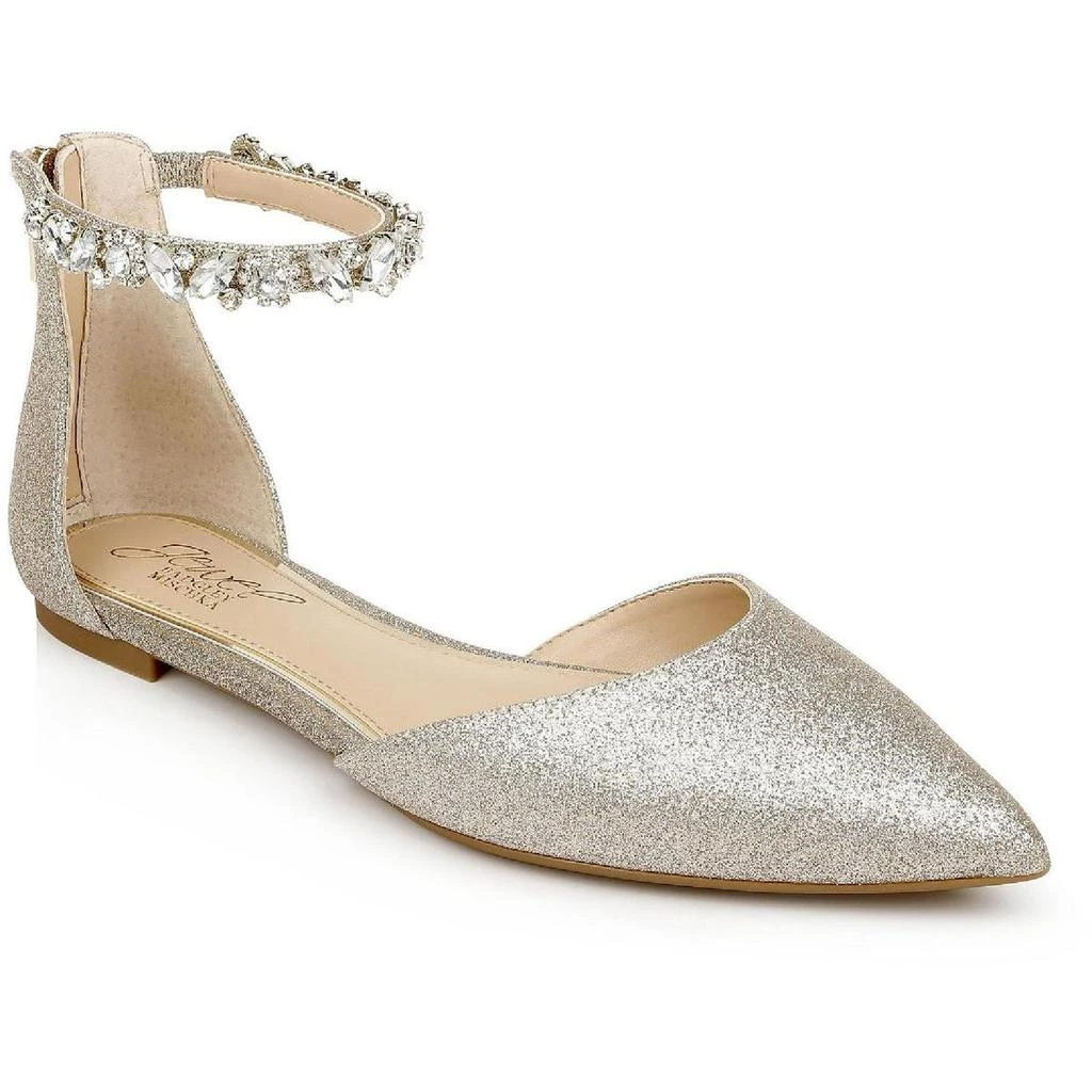 商品Badgley Mischka|Jewel Badgley Mischka Womens Cassidy Embellished Evening Pointed Toe Flats,价格¥568,第1张图片