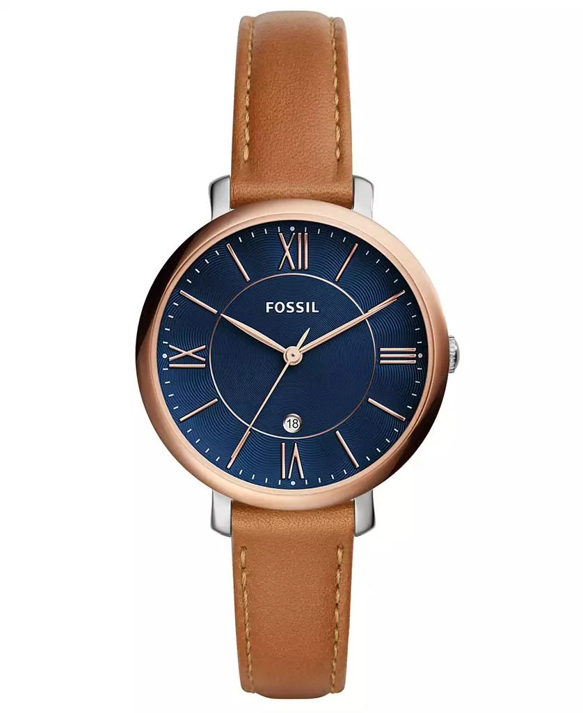 商品Fossil|Women's Jacqueline Brown Leather Strap Watch 36mm,价格¥654,第1张图片