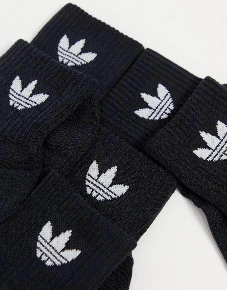 商品Adidas|adidas Originals 3 pack ankle socks in black with trefoil,价格¥79,第2张图片详细描述