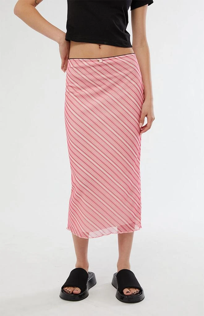 商品Daisy Street|Stripe Mesh Midi Skirt,价格¥192,第2张图片详细描述