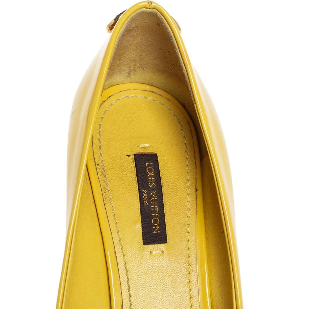 Louis Vuitton Yellow Patent Leather Oh Really! Peep Toe Pumps Size 38 商品