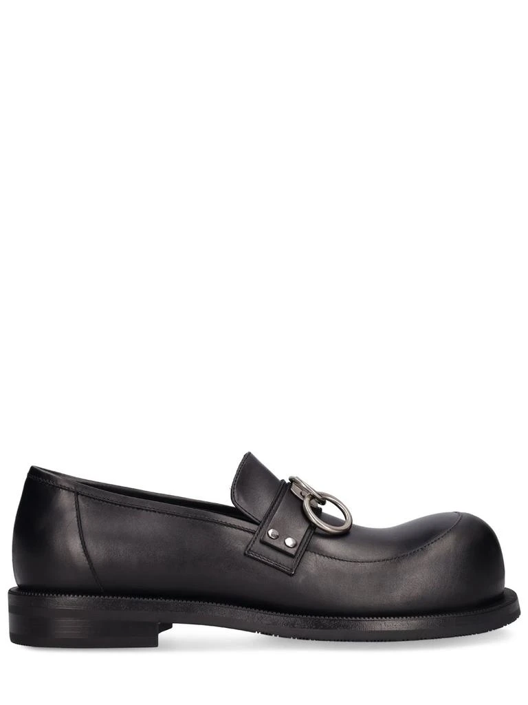 商品Martine Rose|Bulb-toe Ring Leather Loafers,价格¥3982,第1张图片