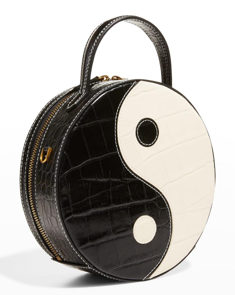 Yin Yang Round Moc-Croc Crossbody Bag商品第4张图片规格展示