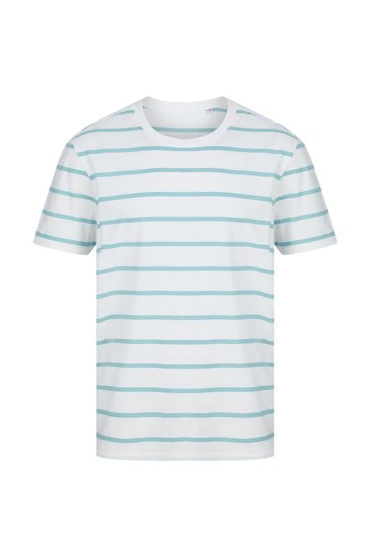 商品Front Row|Front Row Unisex Adult Striped T-Shirt (White/Duck Egg Blue),价格¥160,第1张图片