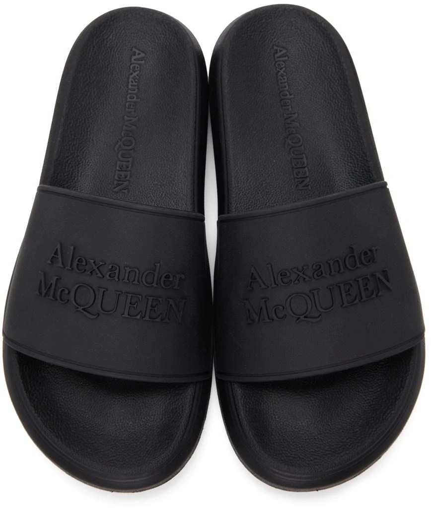 商品Alexander McQueen|Black Logo Pool Slides,价格¥1059,第5张图片详细描述