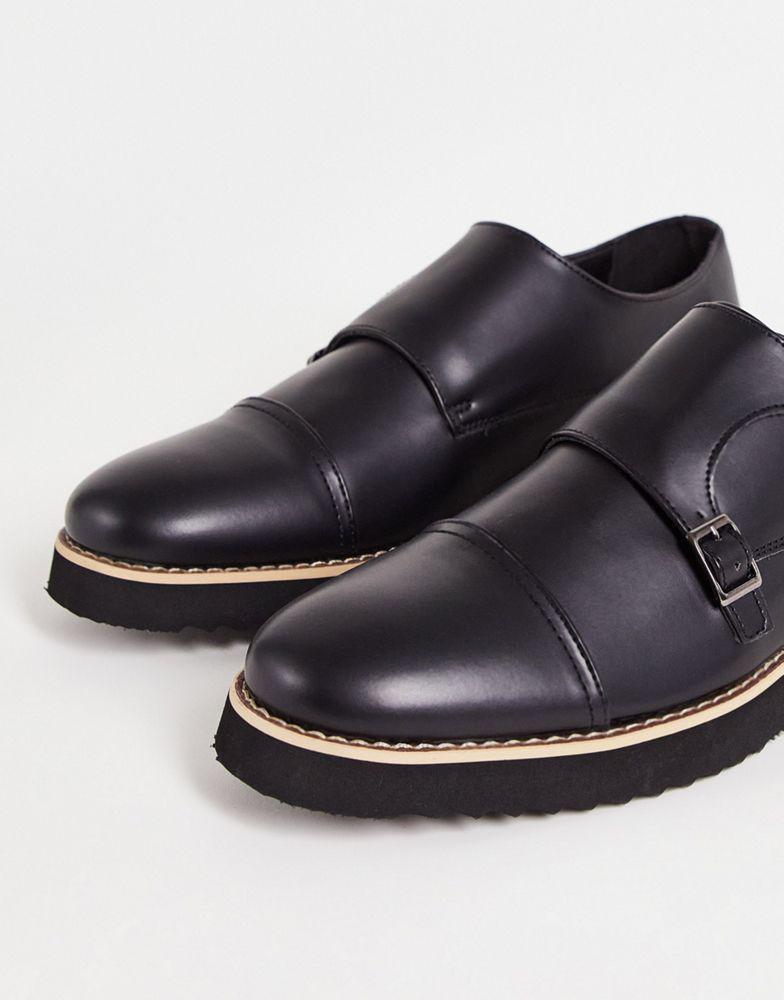 商品Hugo Boss|Truffle Collection casual monk strap shoes in high shine black,价格¥187,第6张图片详细描述
