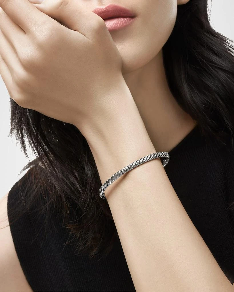 Sculpted Cable Bracelet in 18K White Gold, 4.5mm 商品
