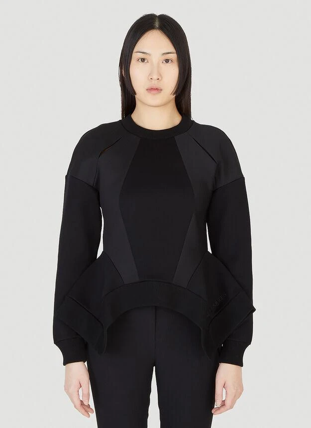 商品Alexander McQueen|Peplum Panel Sweatshirt in Black,价格¥2876,第1张图片