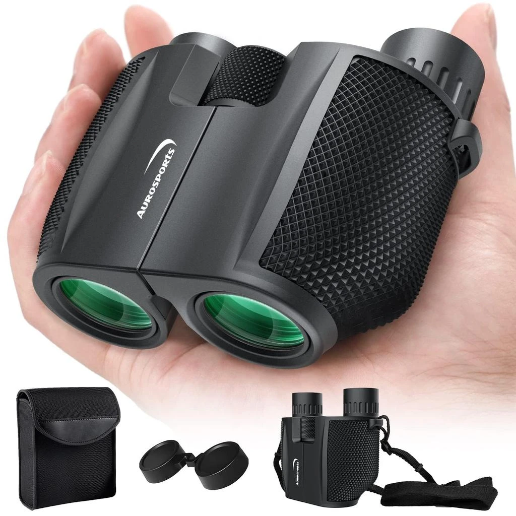 商品Aurosports|Aurosports 10x25 Binoculars for Adults and Kids, Large View Compact Binoculars with Low Light Vision, Easy Focus Small Binoculars for Bird Watching Outdoor Travel Sightseeing Concert Hunting Hiking,价格¥177,第1张图片