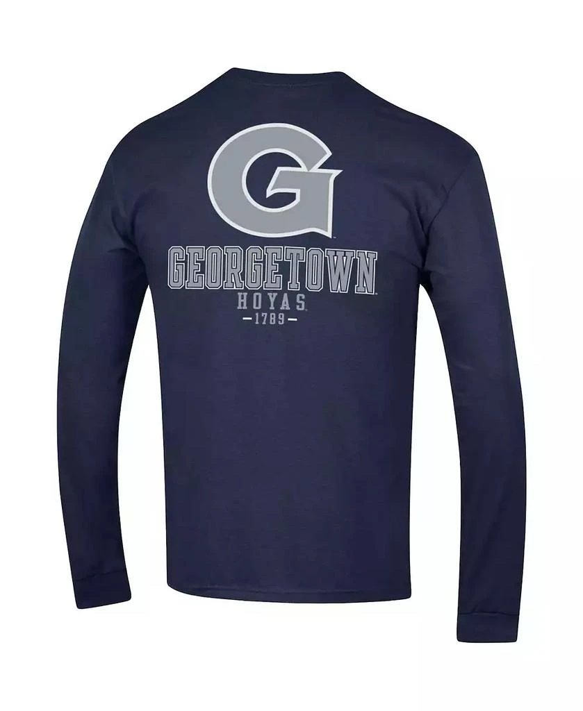 商品CHAMPION|Men's Navy Georgetown Hoyas Team Stack Long Sleeve T-shirt,价格¥242,第4张图片详细描述