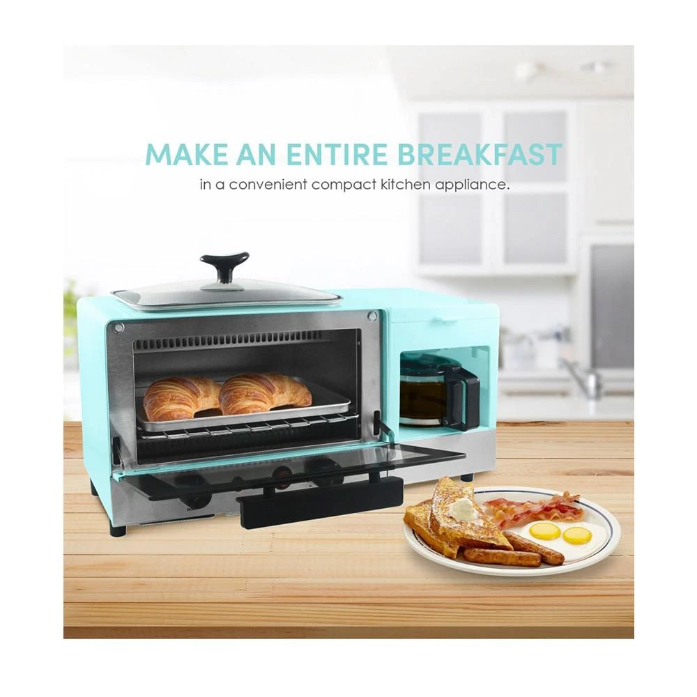 商品Elite Gourmet|3-in-1 Breakfast Center Station, 4-Cup Coffeemaker, 2 Slice Toaster Oven with 15min Timer, 9.5" Nonstick Griddle with Glass Lid,价格¥494,第4张图片详细描述
