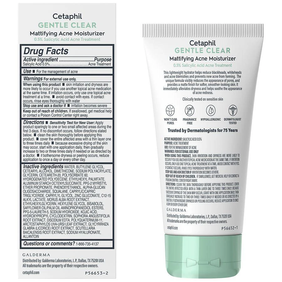 商品Cetaphil|Gentle Clear Mattifying Acne Moisturizer,价格¥104,第3张图片详细描述