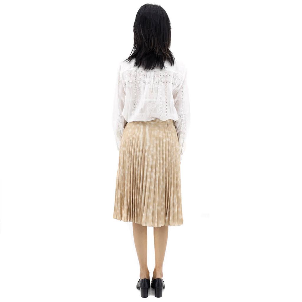 Beige Deer Print Pleated Skirt商品第3张图片规格展示