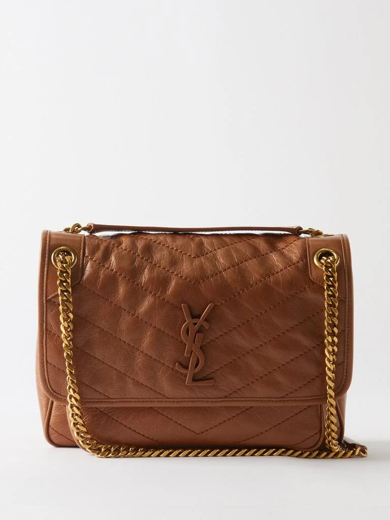 商品Yves Saint Laurent|Niki medium YSL crinkled-leather shoulder bag,价格¥27905,第1张图片