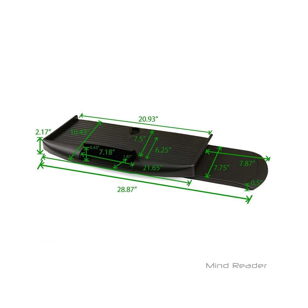 商品Mind Reader|Under Desk Keyboard Holder with Closable Writing Utensil Compartment,价格¥521,第4张图片详细描述