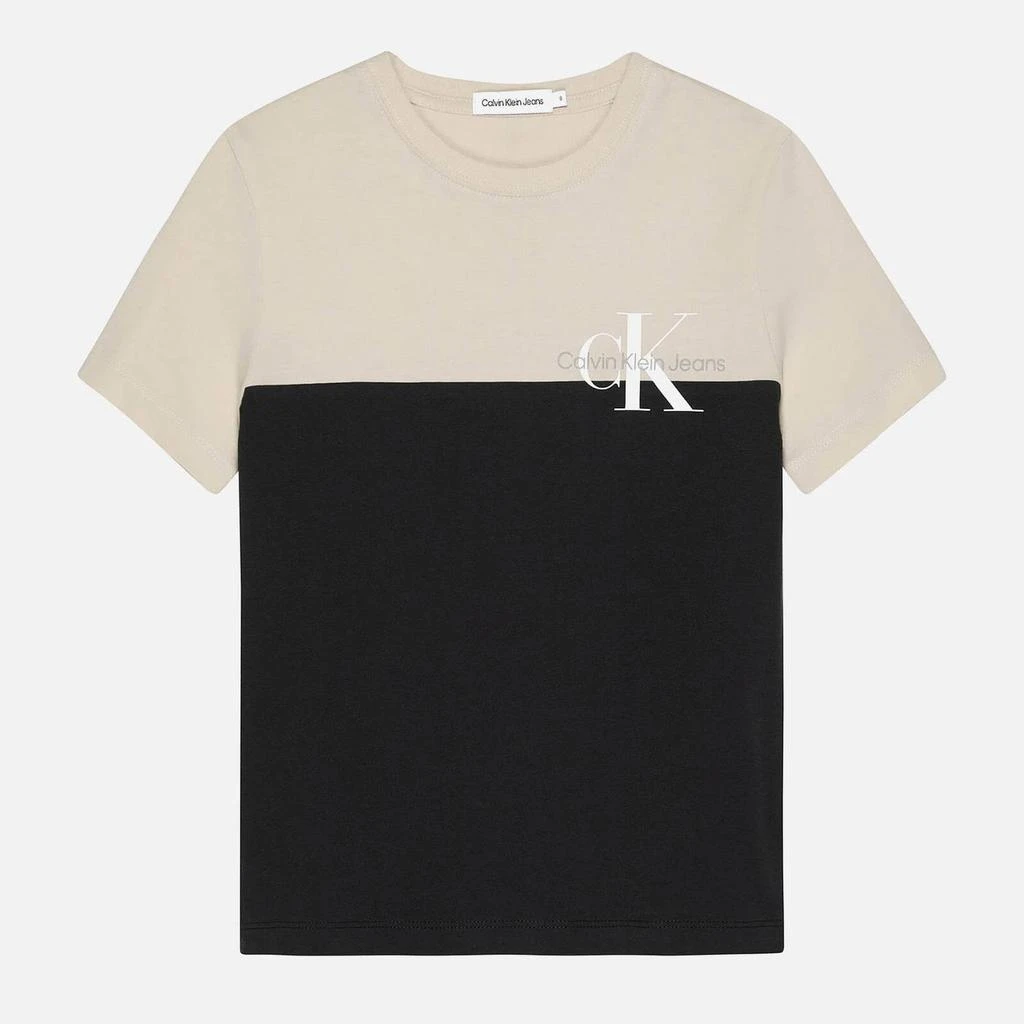 商品Calvin Klein|Calvin Klein Two-Tone Cotton-Jersey T-Shirt,价格¥197,第1张图片