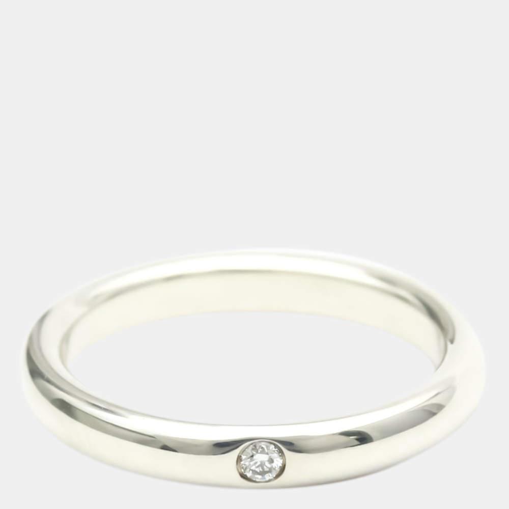 Tiffany & Co. Elsa Peretti 18K Sterling Silver Diamond Ring EU 48商品第1张图片规格展示