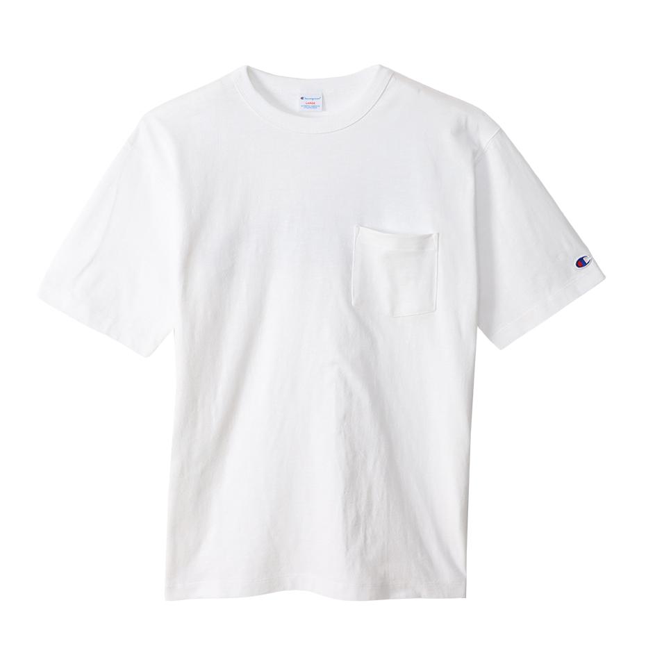 Champion Mens White Cotton Pocket T-shirt, Size Medium商品第1张图片规格展示