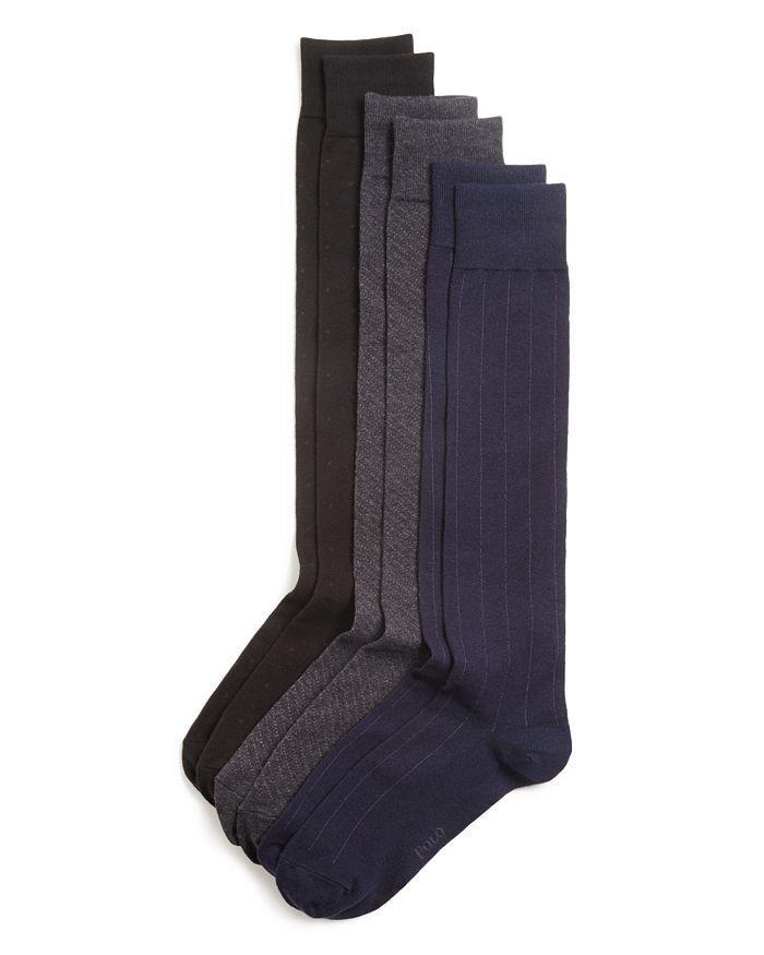 商品Ralph Lauren|Over-The-Calf Assorted Dress Socks, Pack of 3,价格¥206,第1张图片