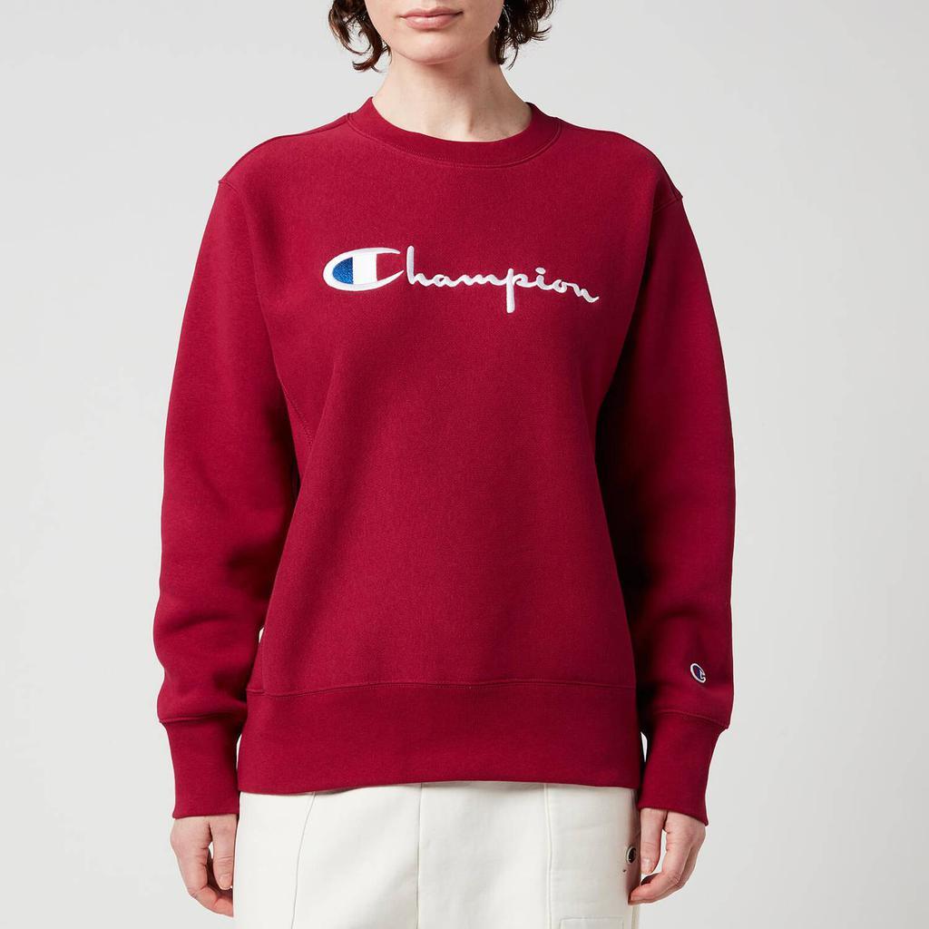商品CHAMPION|Champion Women's Large Logo Crewneck Sweatshirt - Burgundy,价格¥257,第1张图片
