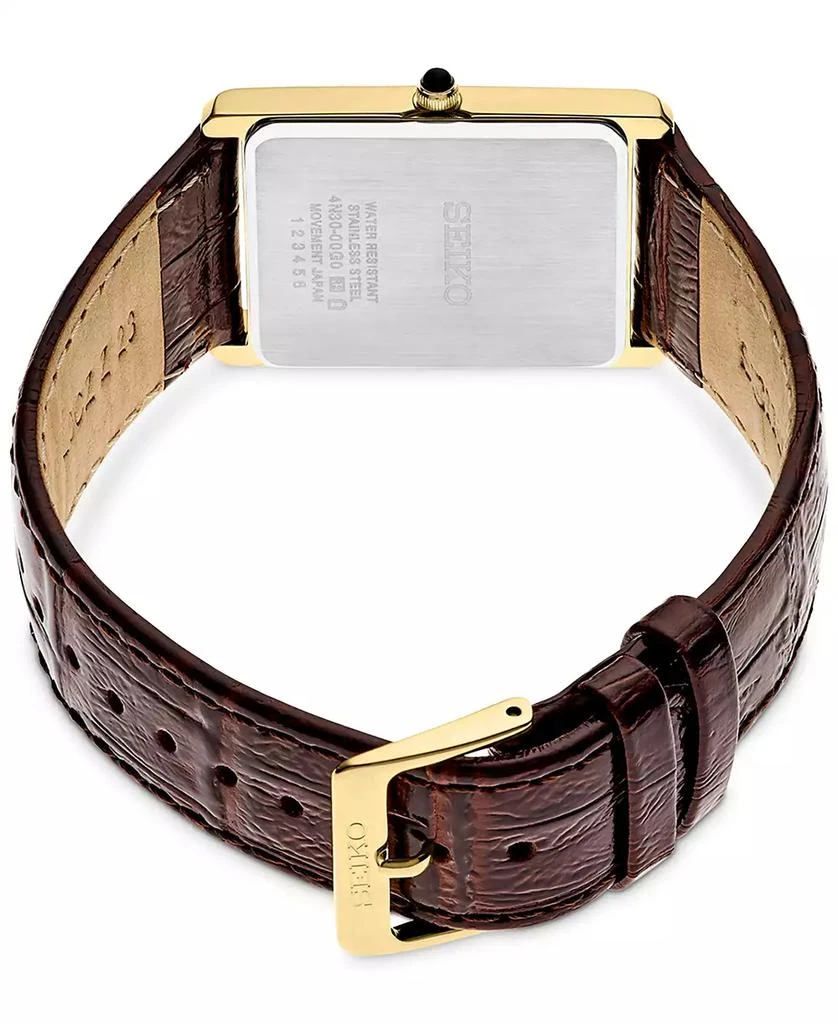 商品Seiko|Men's Essentials Brown Leather Strap Watch 29mm,价格¥1596,第3张图片详细描述