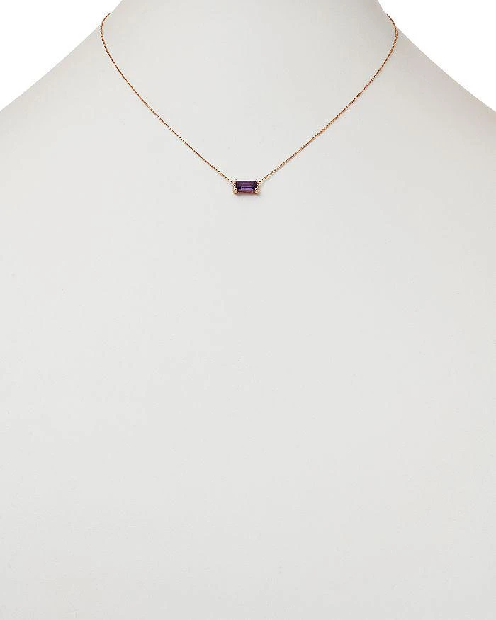 商品Bloomingdale's|Amethyst & Diamond Accent Bar Necklace in 14K Rose Gold, 16-18" - 100% Exclusive,价格¥2261,第2张图片详细描述