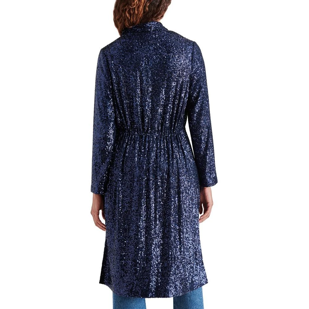 商品Steve Madden|Women's Show Stopper Long Glitter Coat,价格¥874,第2张图片详细描述