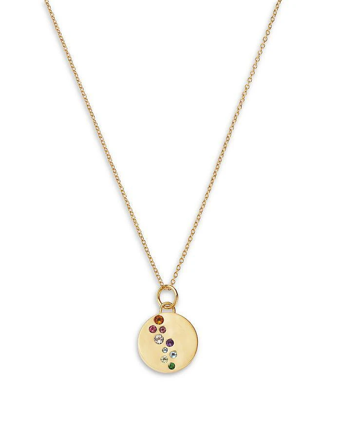 商品Moon & Meadow|Multicolor Gemstone Disc Pendant Necklace in 14K Yellow Gold,价格¥7327,第1张图片详细描述