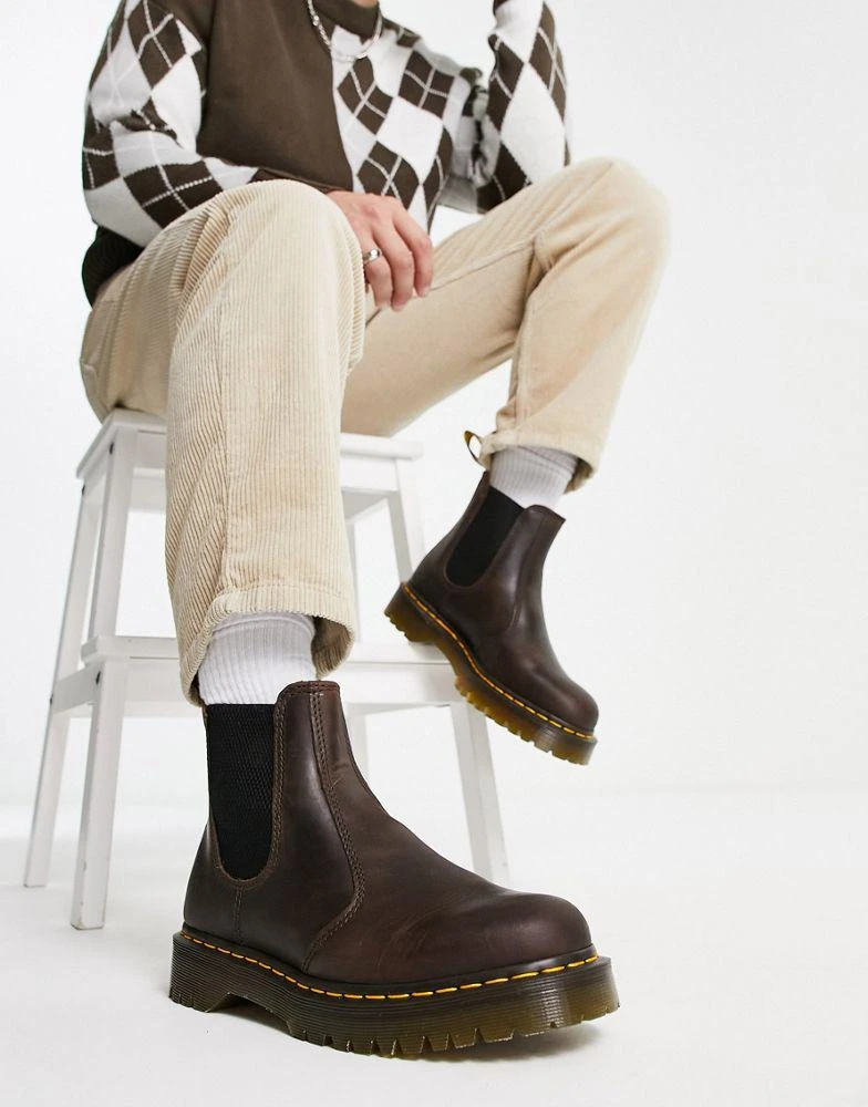 商品Dr. Martens|Dr Martens 2976 Bex chelsea boots in dark brown,价格¥994,第1张图片