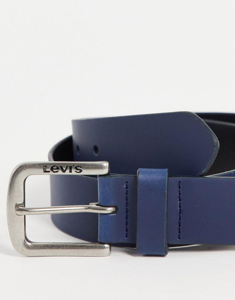 商品Levi's|Levi's seine leather belt in navy,价格¥223,第5张图片详细描述