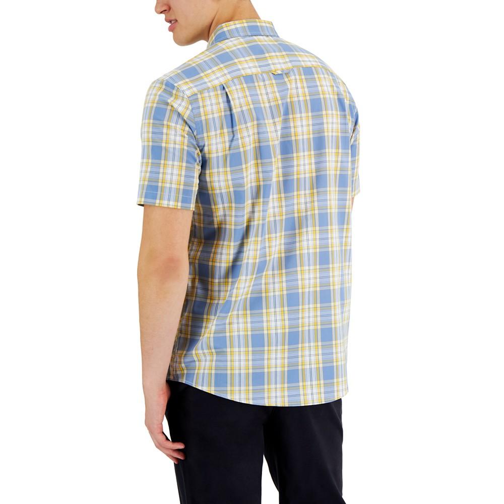 Men's Matteo Plaid Poplin Woven Short-Sleeve Shirt, Created for Macy's商品第2张图片规格展示