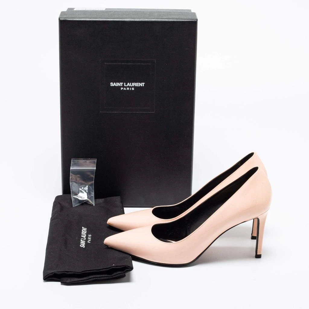 Saint Laurent Nude Patent Leather Anja Pointed Toe Pumps  Size 37 商品