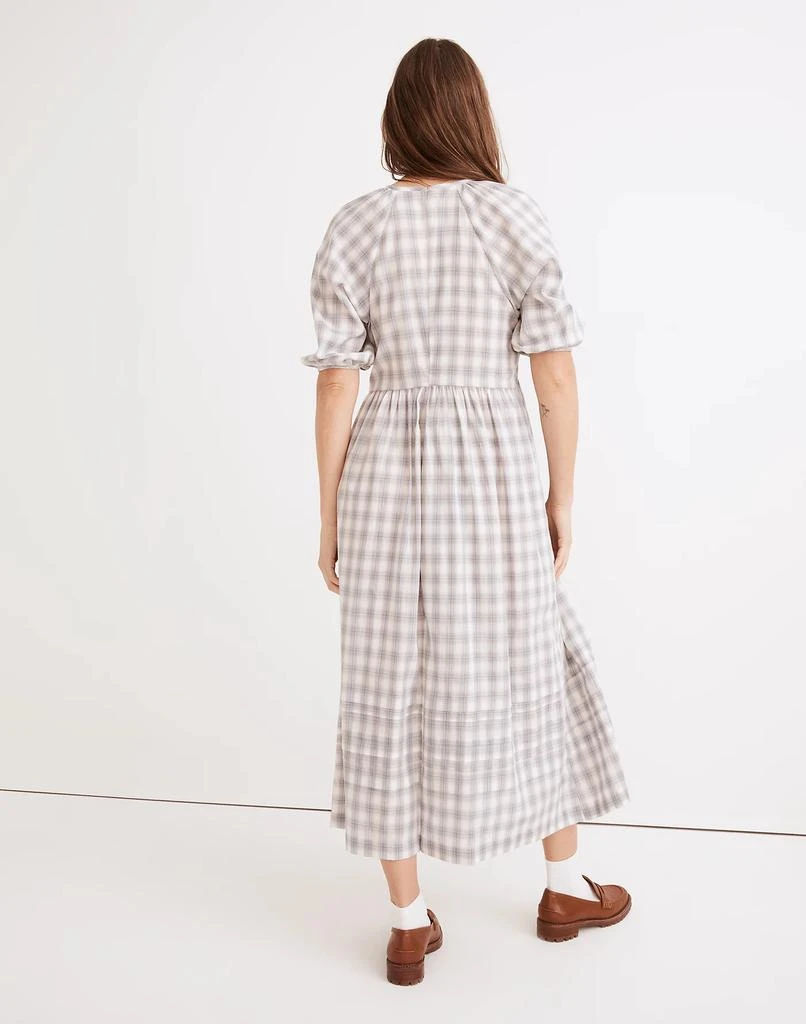 商品Madewell|Marianna Puff-Sleeve Midi Dress in Plaid,价格¥315,第3张图片详细描述