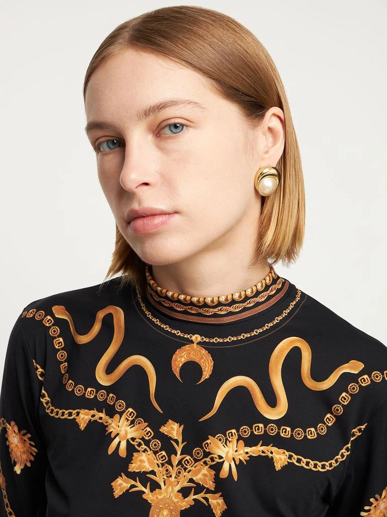 商品MARINE SERRE|Imitation Pearl Moon Earrings,价格¥1069,第1张图片详细描述