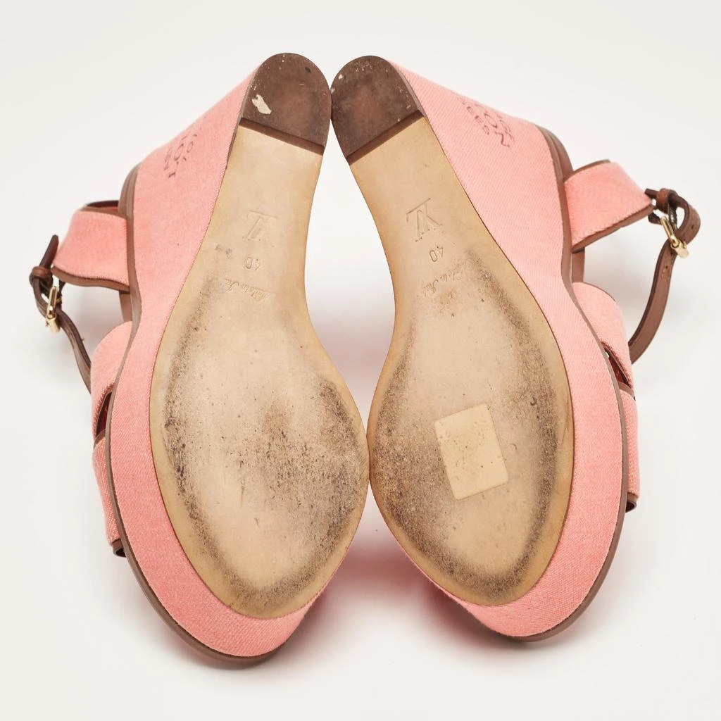 Louis Vuitton Pink Canvas and Leather Articles De Voyage  Wedge Sandals Size 40 商品