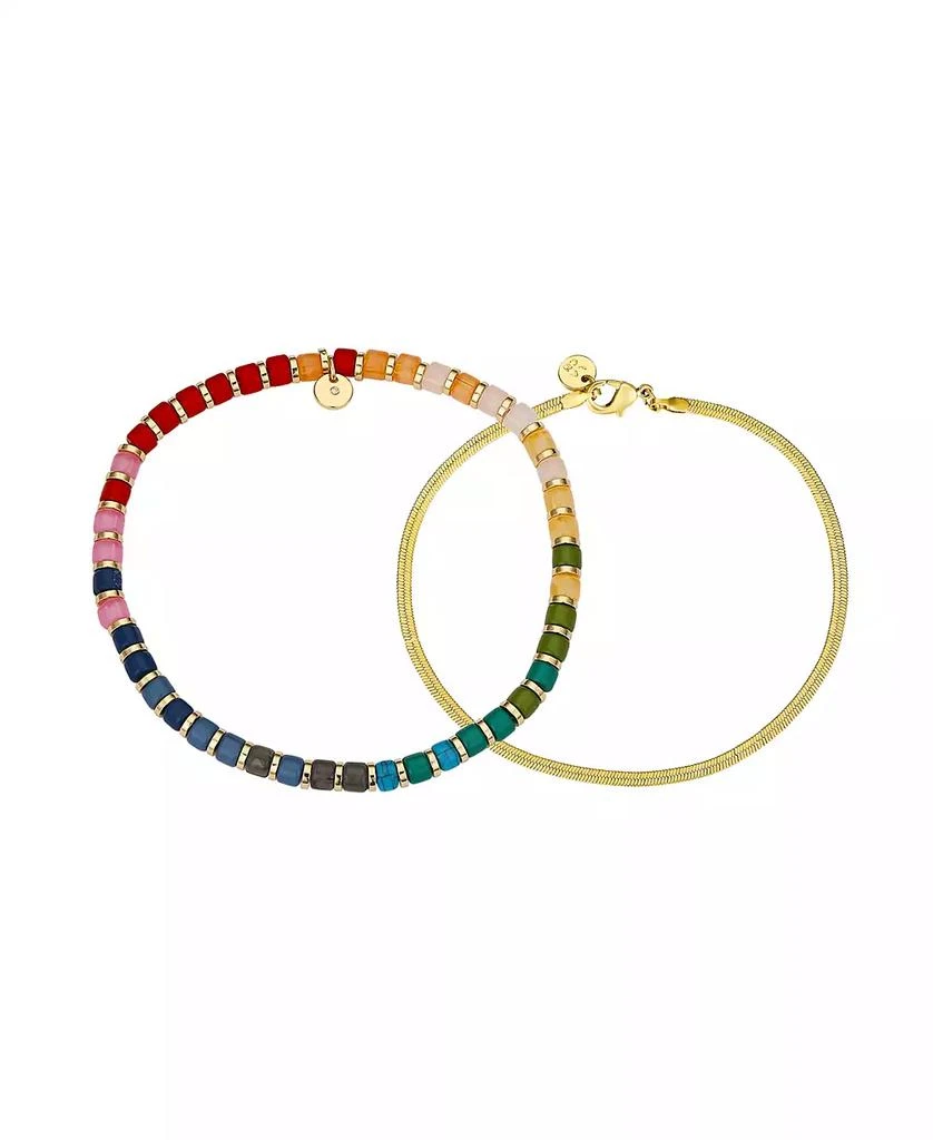 商品Unwritten|Multi Color Bead and 14K Gold Plated Bracelet Set, 2 Pieces,价格¥145,第1张图片