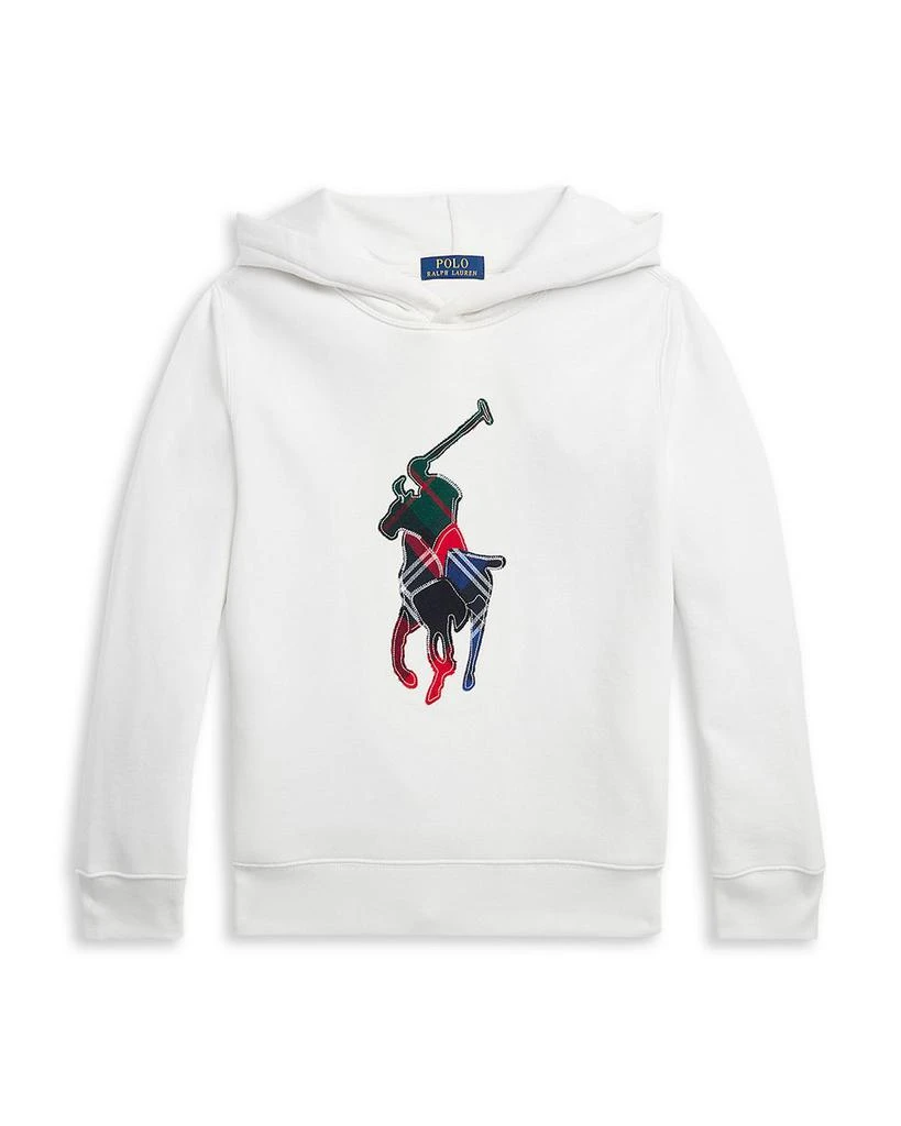 商品Ralph Lauren|Boys' Plaid Big Pony Appliqué Fleece Hoodie - Little Kid, Big Kid,价格¥537,第1张图片