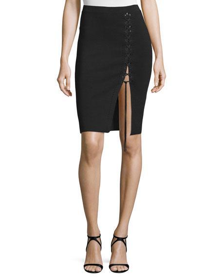 商品Alexander Wang|Lace-Up Pencil Skirt, Pitch,价格¥1439,第6张图片详细描述