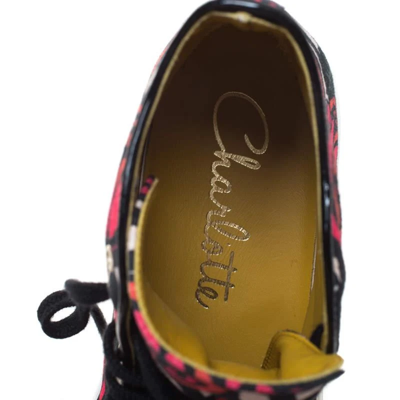Charlotte Olympia Multicolor Rose Print Canvas High Top Sneakers Size 38.5 商品