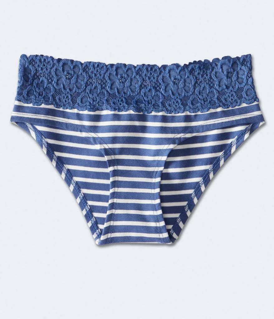 商品Aeropostale|Aeropostale Striped Lace-Trim Hipster,价格¥36,第1张图片