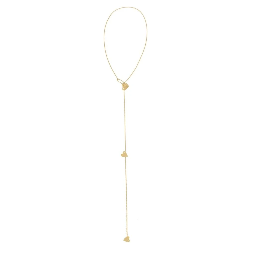 商品ADORNIA|Heart Safety Pin Lariat Necklace gold,价格¥109,第3张图片详细描述