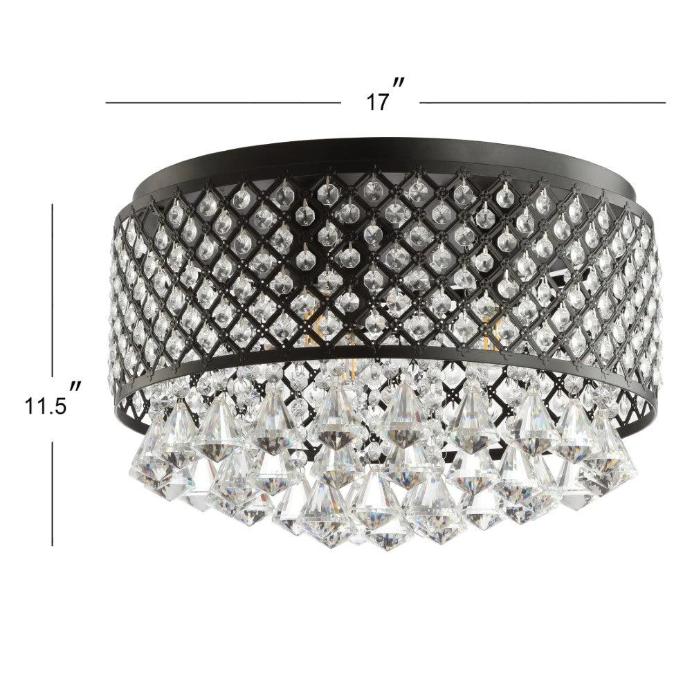 商品JONATHAN Y|Evelyn 17" 3-Light Crystal Drops/Metal,价格¥1278,第5张图片详细描述