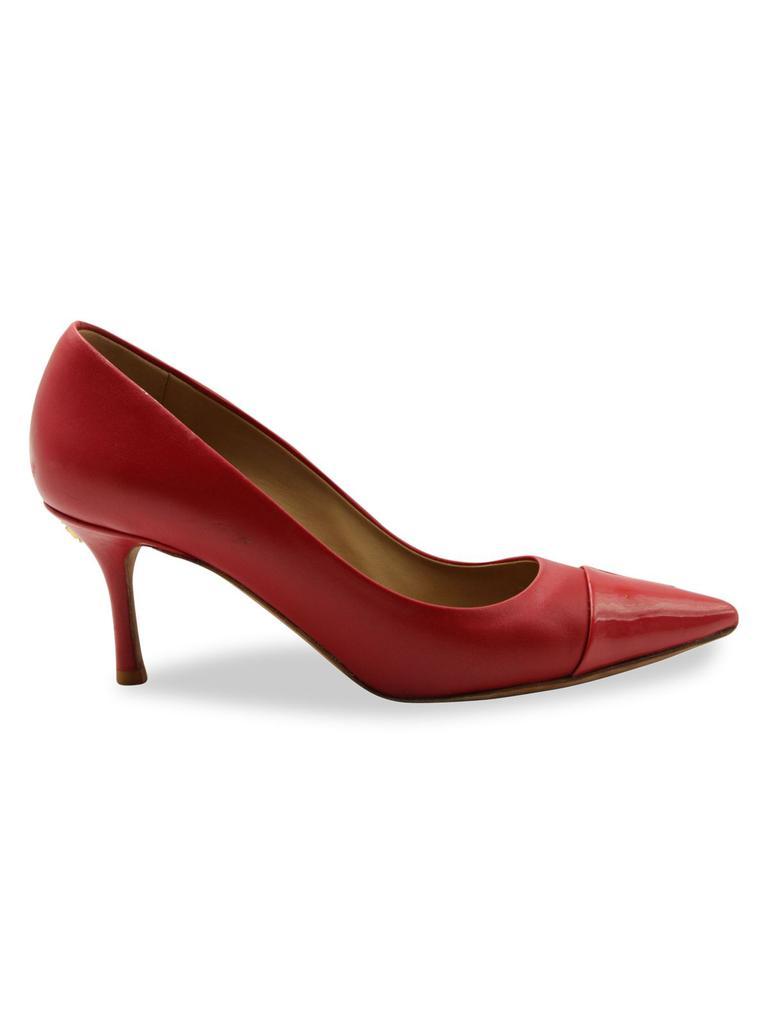 商品[二手商品] Tory Burch|Tory Burch Penelope Cap Toe Pumps In Red Leather Heels Pumps,价格¥1250,第1张图片