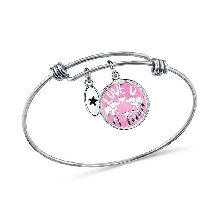 商品Unwritten|"Love You A Ton" Charm Bangle Bracelet in Stainless Steel,价格¥104,第1张图片