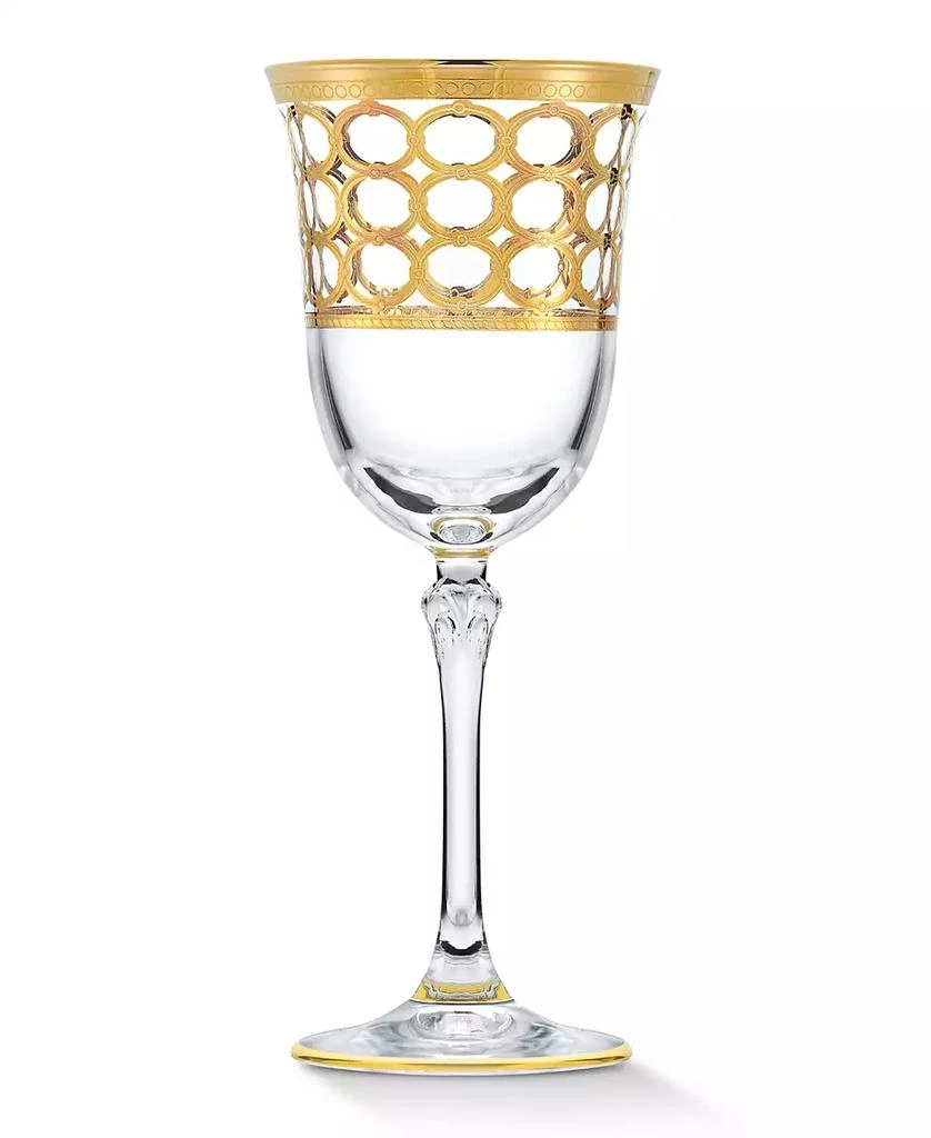 商品Lorren Home Trends|4 Piece Infinity Gold Ring White Wine Goblet Set,价格¥498,第2张图片详细描述