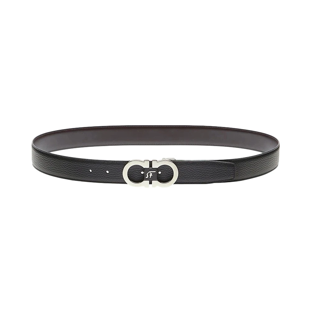 商品Salvatore Ferragamo|SALVATORE FERRAGAMO 男士黑色牛皮双面可调节腰带 67-0051-745866【包装随机，部分无包装盒】,价格¥2509,第1张图片