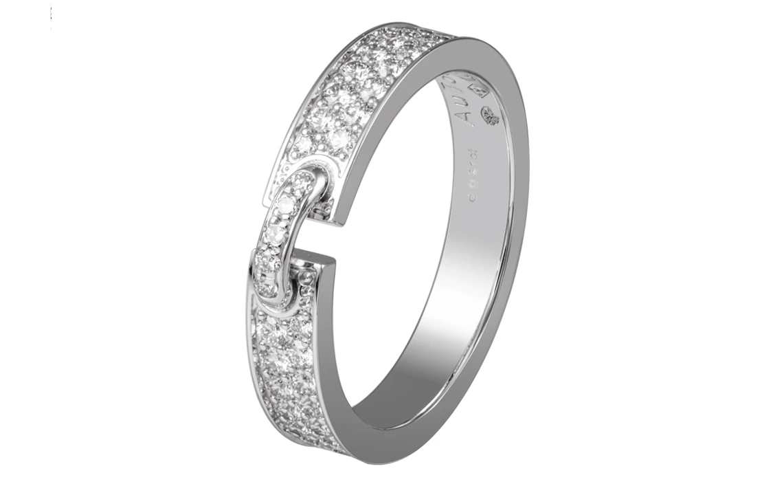 商品[国内直发] Chaumet|尚美巴黎 Liens缘系·一生系列 个性潮流时尚 18K白金 戒指 女款,价格¥25856,第1张图片