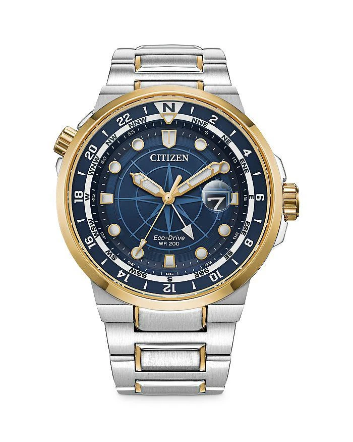 商品Citizen|Eco-Drive Endeavor Two-tone Stainless Steel Watch, 44mm,价格¥3864,第1张图片