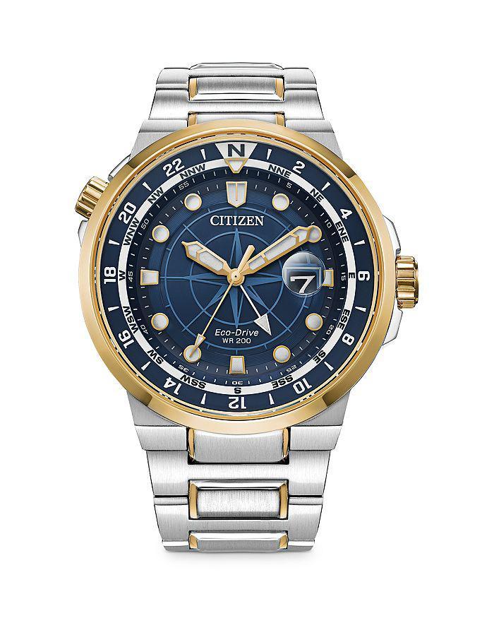 商品Citizen|Eco-Drive Endeavor Two-tone Stainless Steel Watch, 44mm,价格¥3647,第3张图片详细描述